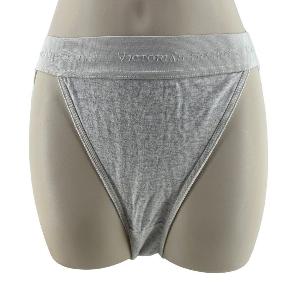 Vintage Victoria Secret Signature Soft-Stretchy Hi Leg Rio Panty Grey Size Small